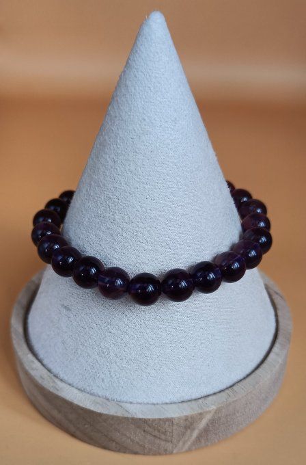 Bracelet boule 08mm améthyste Uruguay AAA