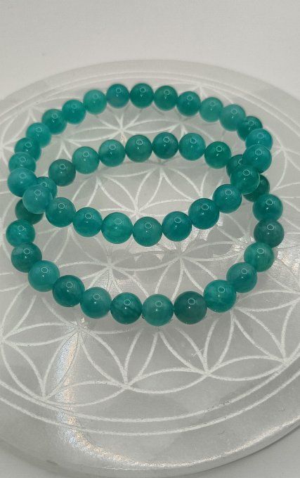 Bracelet boule 08mm apatite bleue AA