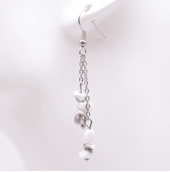 Boucle d'oreille baroque pierre naturelle