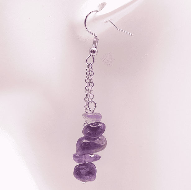 Boucle d'oreille baroque améthyste Brésil A