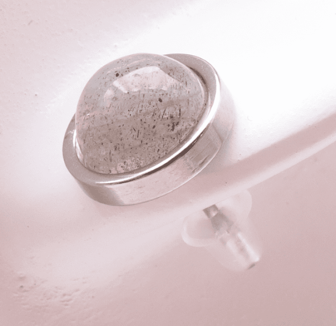 Boucle d'oreille modèle serti 10mm labradorite A