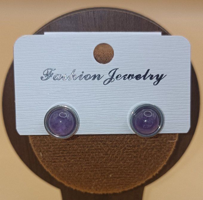 Boucle d'oreille serti 10mm