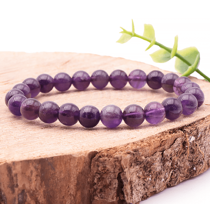 Bracelet boule 08mm améthyste  AA 