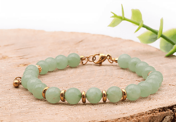 Bracelet Eira doré boule 06mm ( 1 pièce ) acier inoxydable 304