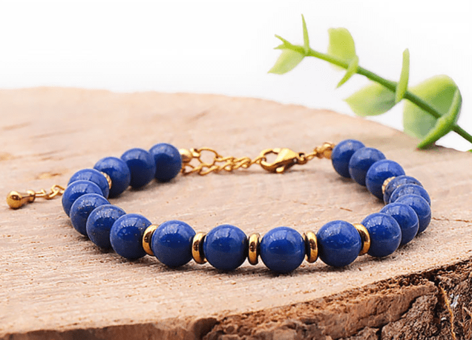 Bracelet Eira doré lapis lazuli AA