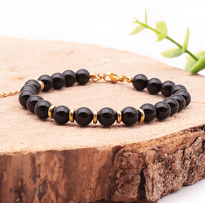 Bracelet Eira doré boule 06mm ( 1 pièce ) acier inoxydable 304