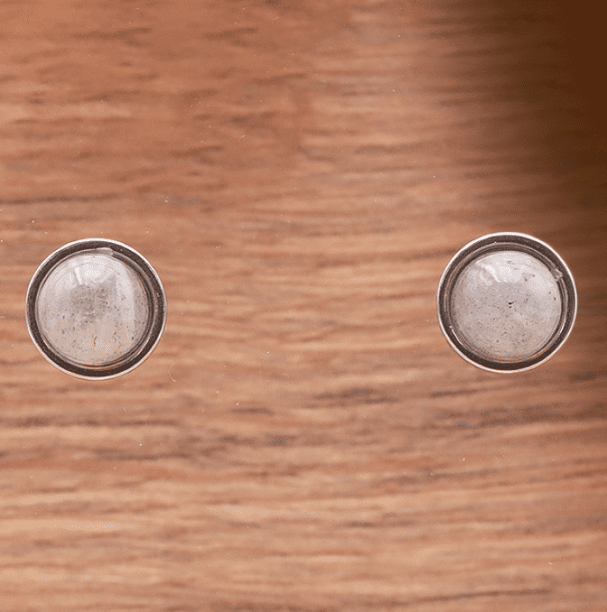 Boucle d'oreille modèle serti 10mm labradorite A