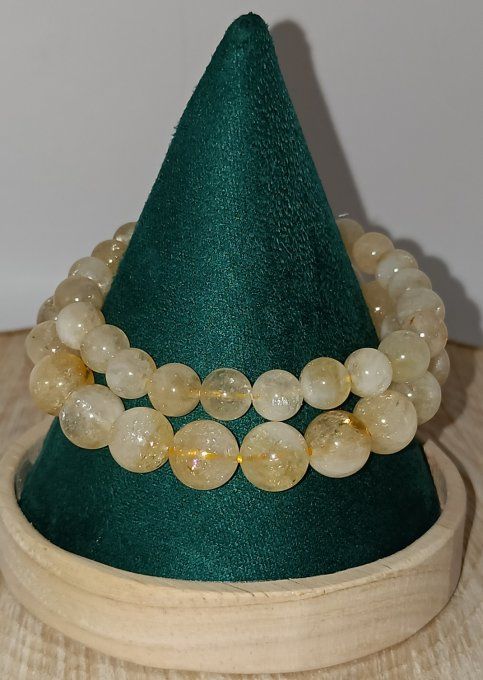 Bracelet boule citrine chauffée AB