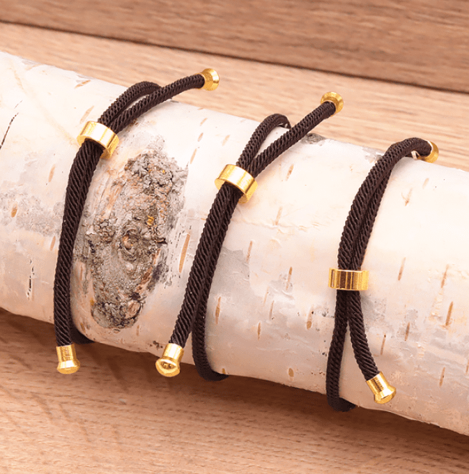 Bracelet cordon réglable quartz rose Brésil A