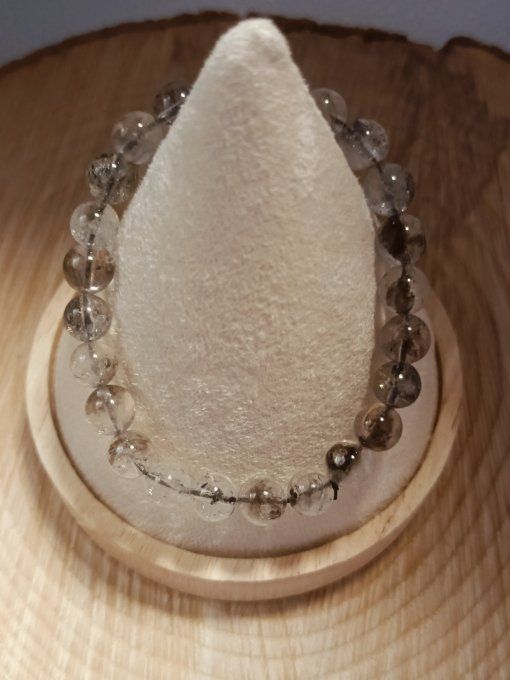 Bracelet 08mm cristal Herkimer AA (07,5-08,5mm)