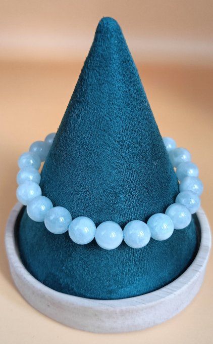 Bracelet 08mm aigue marine Brésil A+