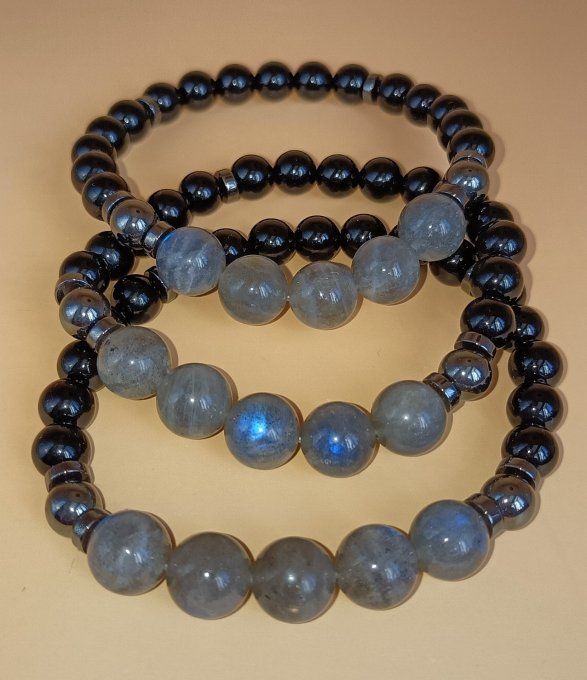 Alliance de la labradorite , onyx et hématite