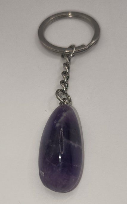 Porte clés pierre roulée améthyste Brésil A