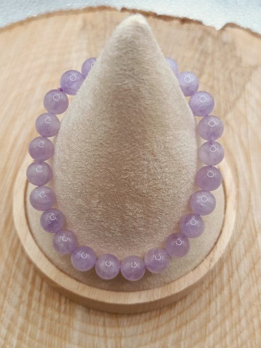 Bracelet 08mm Jade Lilas de Birmanie AA
