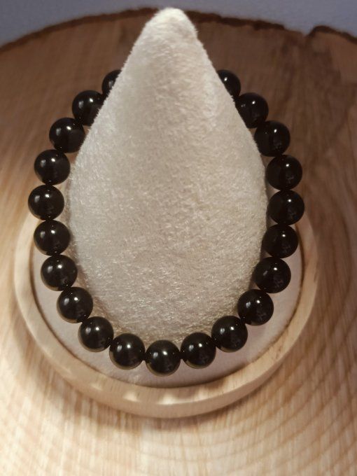 Bracelet 08 mm Jade noir AA+