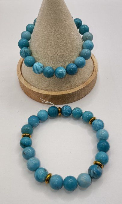 Bracelet en Larimar A du Brésil 10MM