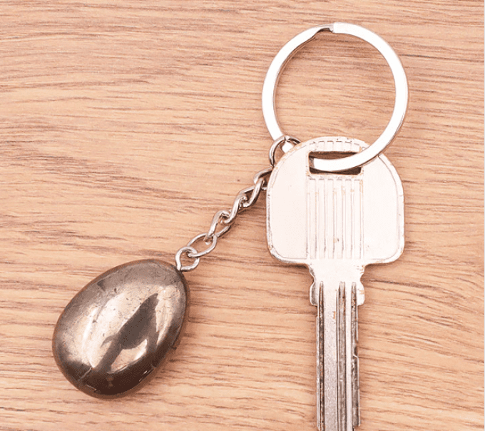 Porte clés forme goutte pyrite AA