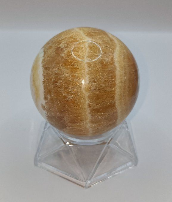 Sphère calcite orange rubanée AAA 60 à 70mm