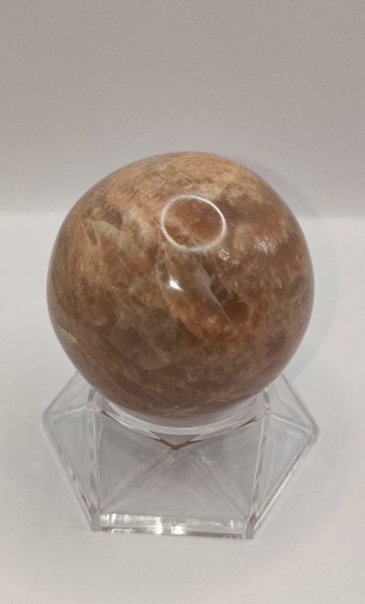 Sphère pierre de lune orange A 60 à 70mm